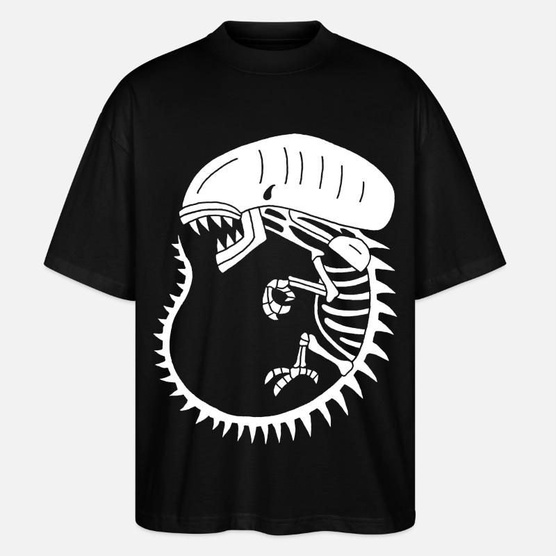 Squelette de monstre extraterrestre blanc - T-shirt bio Blaster 2.0 coupe oversize Stanley/Stella Unisexe - noir