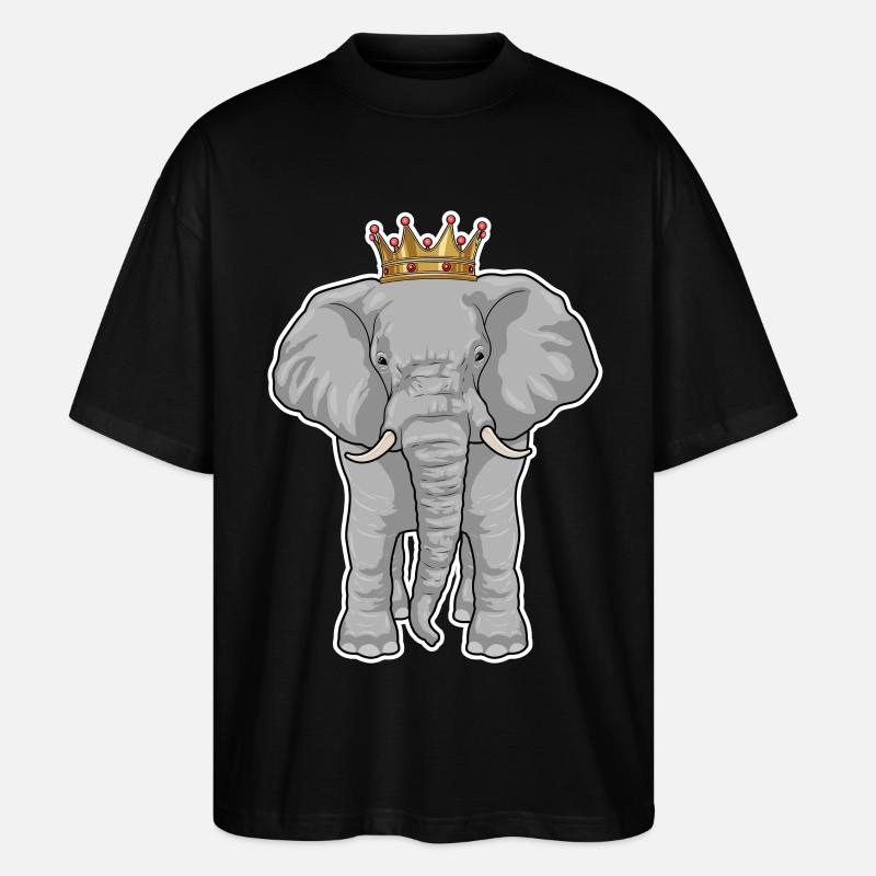 Couronne du roi éléphant - T-shirt bio Blaster 2.0 coupe oversize Stanley/Stella Unisexe - noir