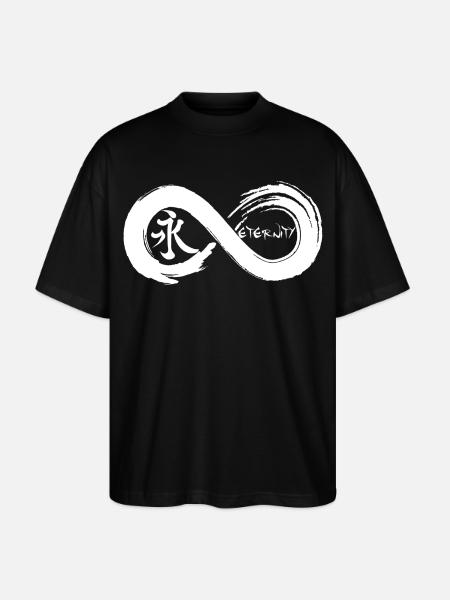 Oändlig symbol och evighet på japanska (vit) - Ekologisk Oversized T-shirt Unisex Stanley/Stella Blaster 2.0 - svart