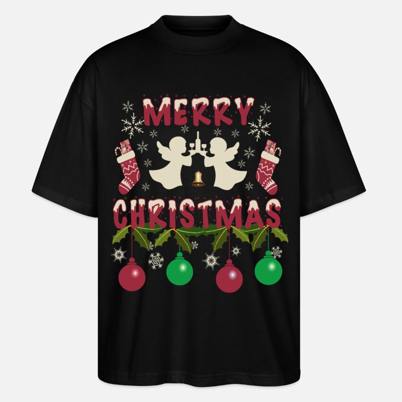 Weihnachtsengel - Stanley/Stella Oversized Unisex Bio T-Shirt Blaster 2.0 - Schwarz