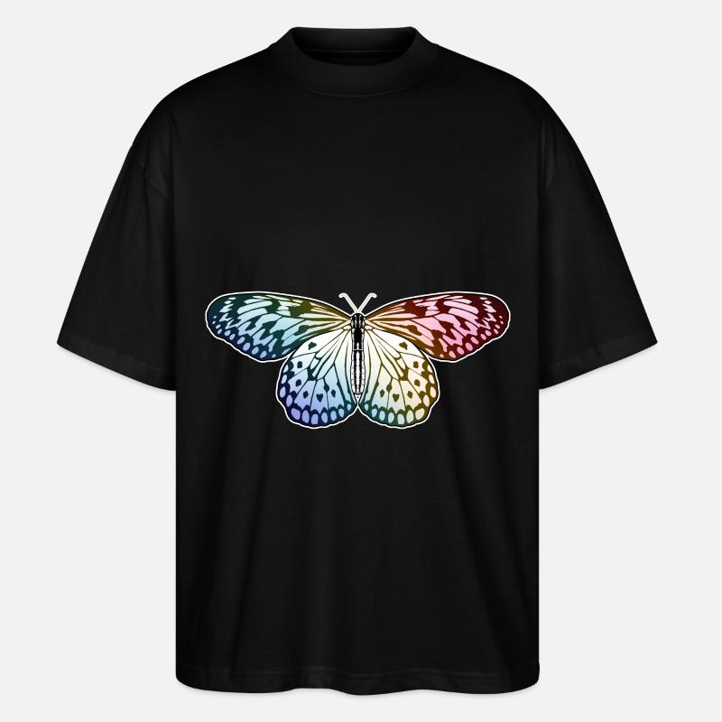 Schmetterling Regenbogen - Stanley/Stella Oversized Unisex Bio T-Shirt Blaster 2.0 - Schwarz