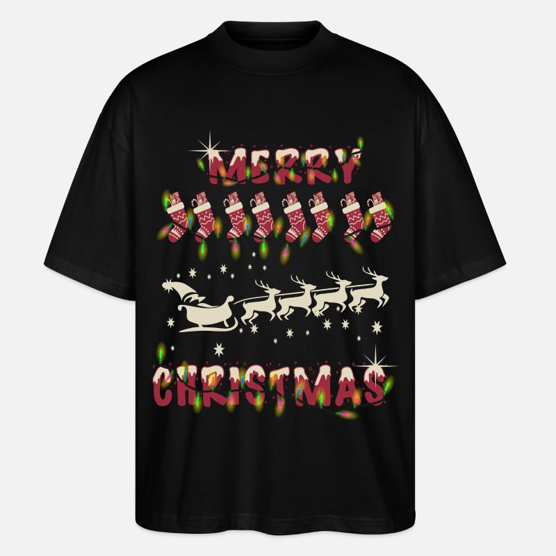 Weihnachtsmann - Stanley/Stella Oversized Unisex Bio T-Shirt Blaster 2.0 - Schwarz