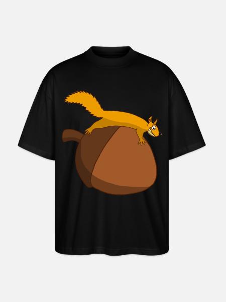 The squirrel against the glans - Stanley/Stella Oversized Unisex Organic T-shirt Blaster 2.0 - black