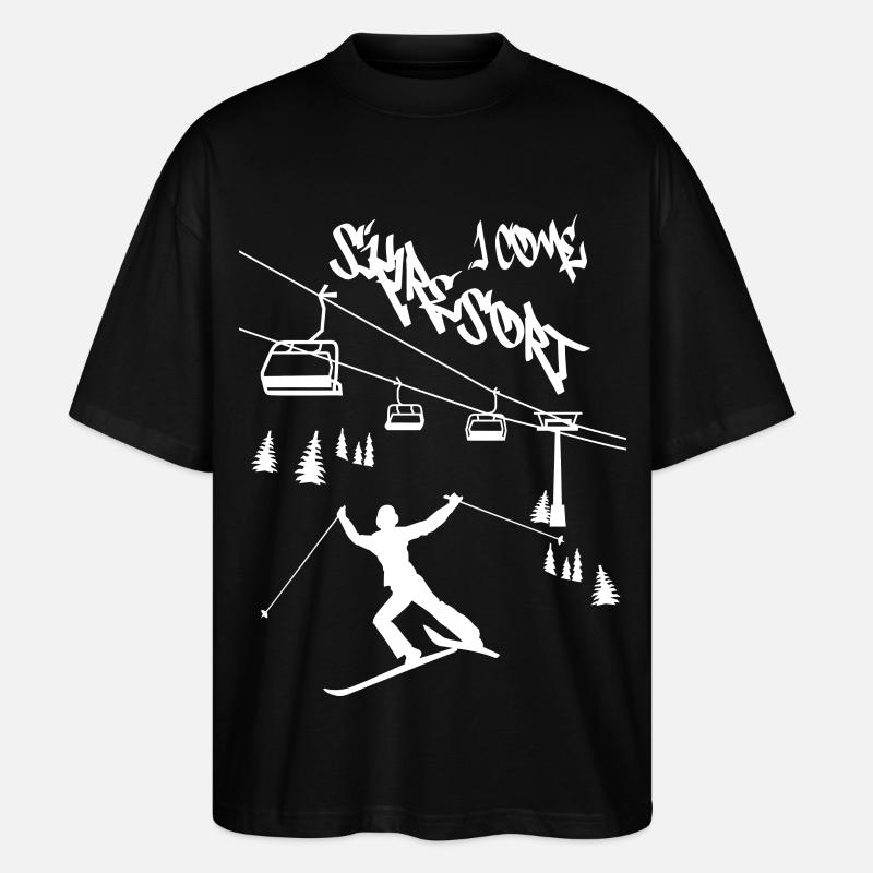 Skigebiet ich komme ! - Stanley/Stella Oversized Unisex Bio T-Shirt Blaster 2.0 - Schwarz