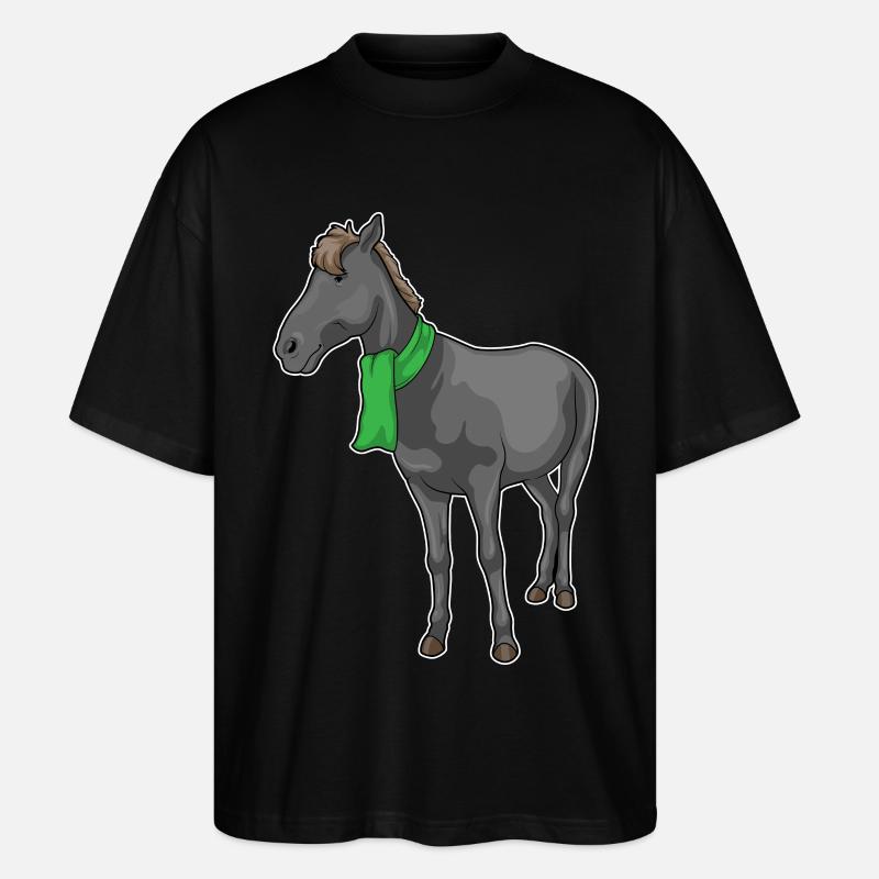 Pferd Schal - Stanley/Stella Oversized Unisex Bio T-Shirt Blaster 2.0 - Schwarz