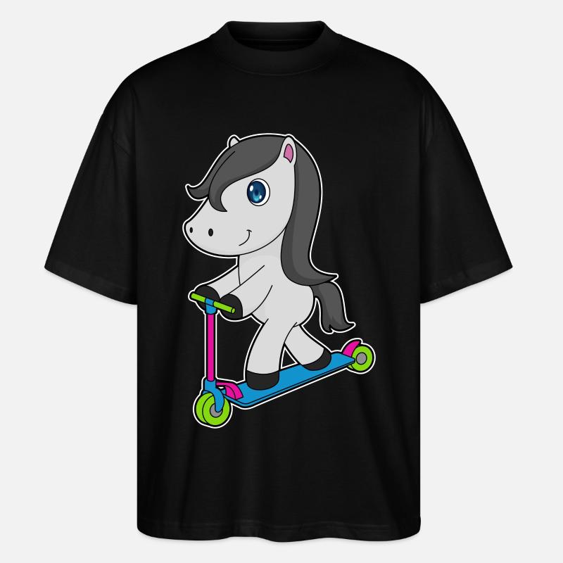 Trottinette à cheval - T-shirt bio Blaster 2.0 coupe oversize Stanley/Stella Unisexe - noir