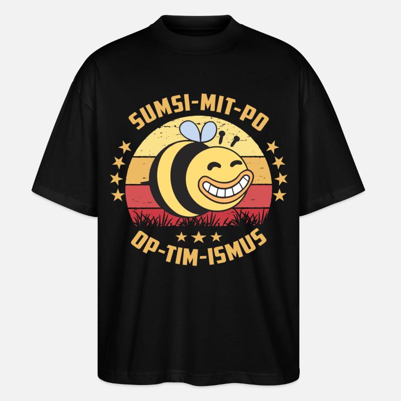 Optimismus oder Sumsi mit Po - Stanley/Stella Oversized Unisex Bio T-Shirt Blaster 2.0 - Schwarz