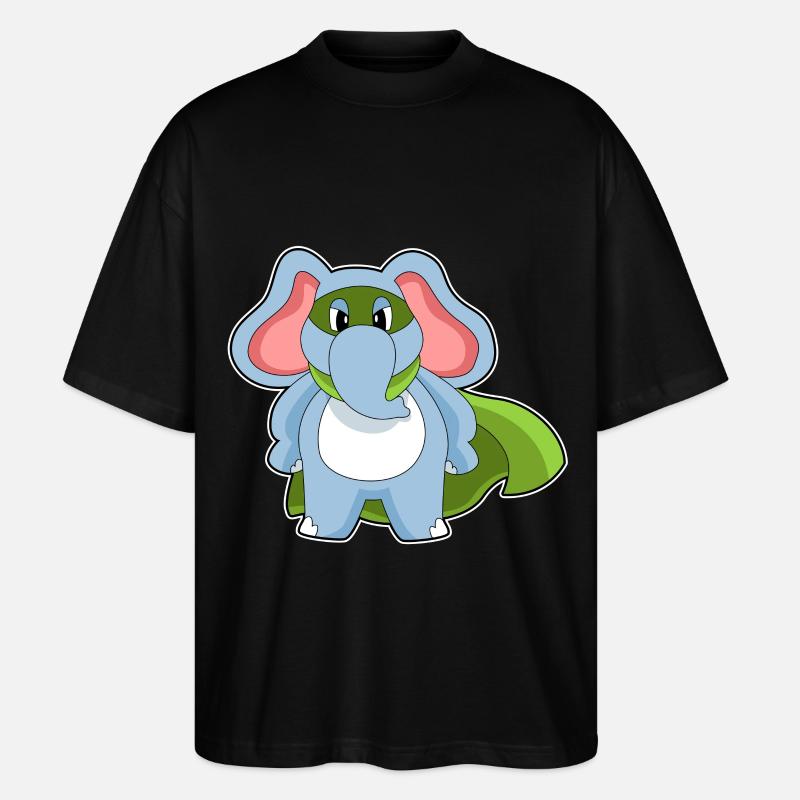 Elefant Held - Stanley/Stella Oversized Unisex Bio T-Shirt Blaster 2.0 - Schwarz