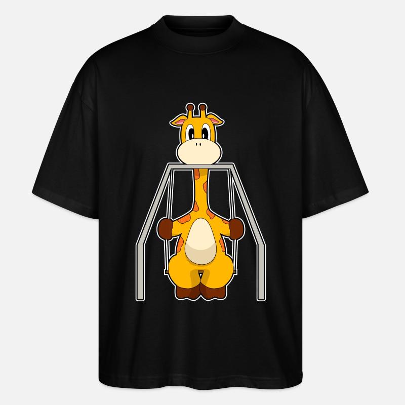 Balançoire girafe - T-shirt bio Blaster 2.0 coupe oversize Stanley/Stella Unisexe - noir