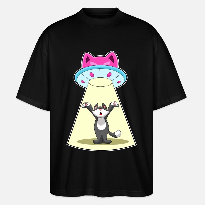 Vaisseau spatial pour chat - T-shirt bio Blaster 2.0 coupe oversize Stanley/Stella Unisexe - noir