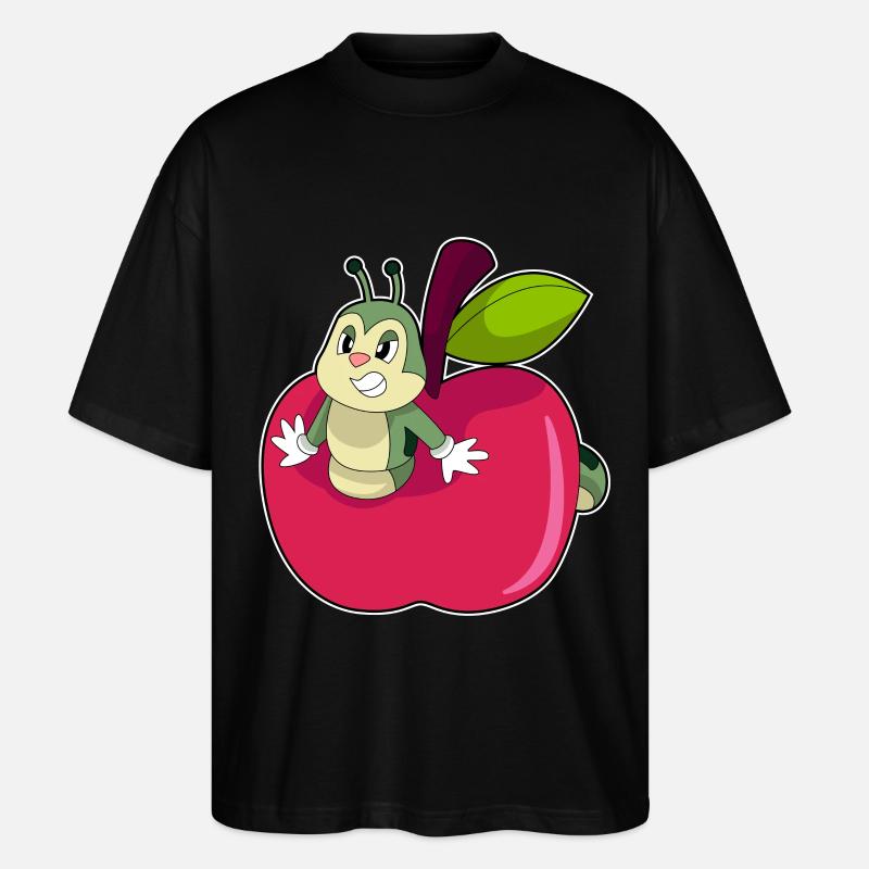 Raupe Apfel - Stanley/Stella Oversized Unisex Bio T-Shirt Blaster 2.0 - Schwarz