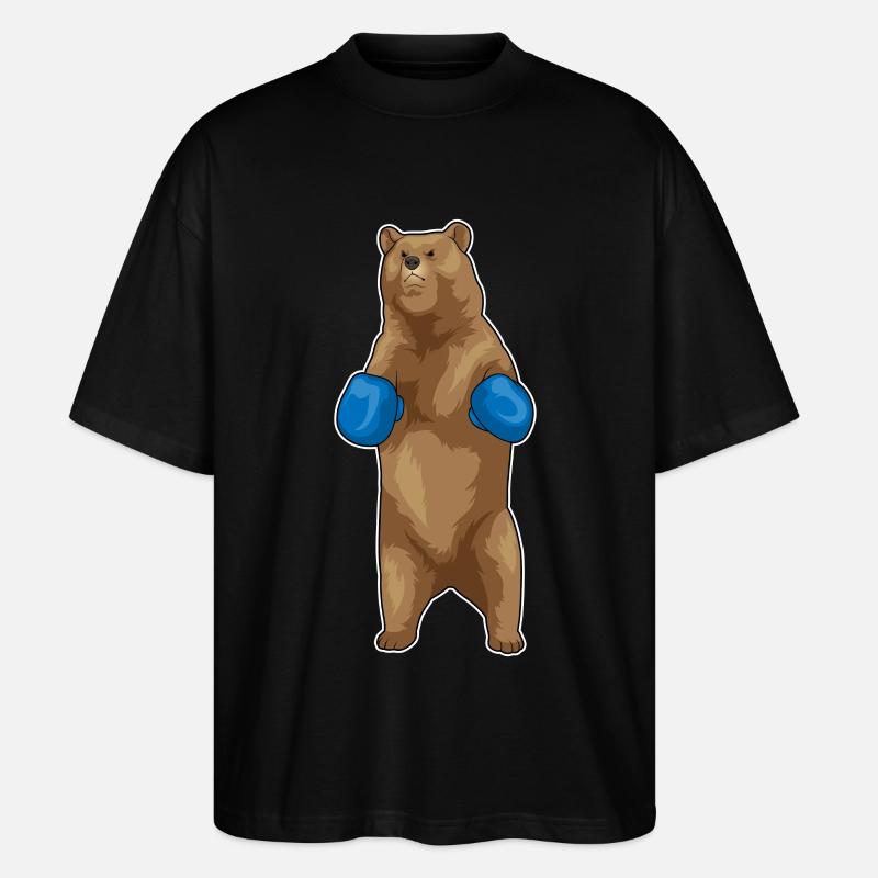 Bär Boxer Boxhandschuhe - Stanley/Stella Oversized Unisex Bio T-Shirt Blaster 2.0 - Schwarz
