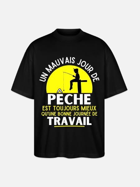 pêche, pêcheur, fan de pêche - T-shirt bio Blaster 2.0 coupe oversize Stanley/Stella Unisexe - noir