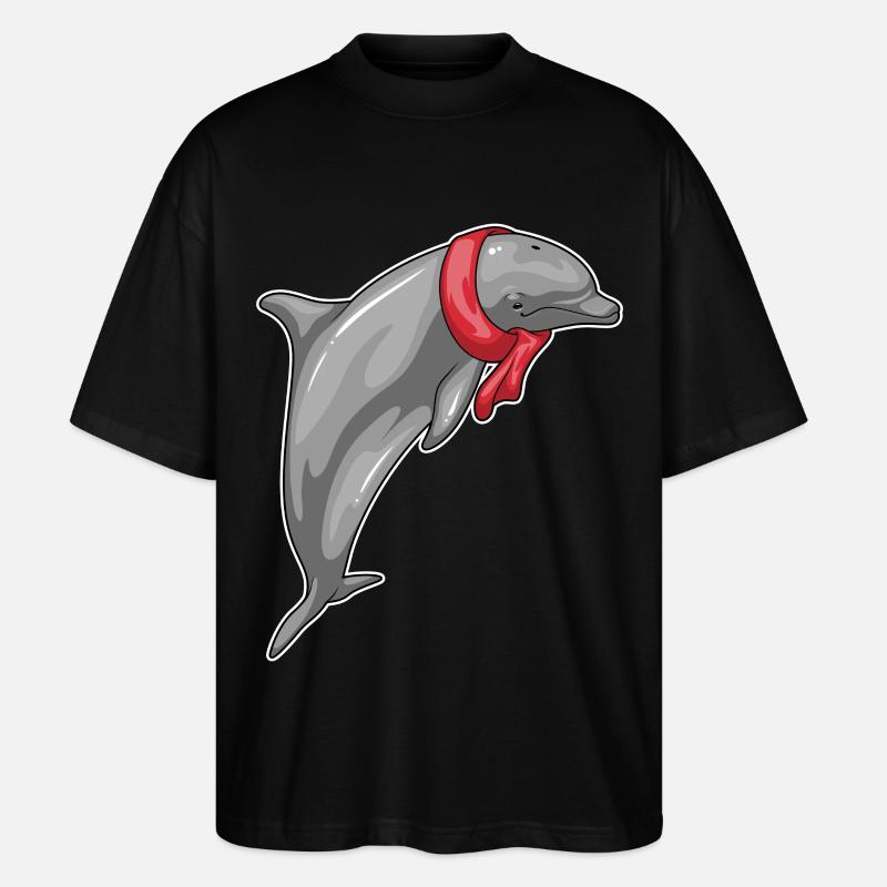 Foulard dauphin - T-shirt bio Blaster 2.0 coupe oversize Stanley/Stella Unisexe - noir