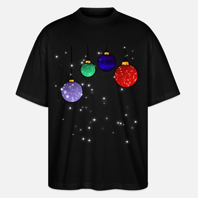 Christbaumkugeln mit Schneeflocken - Stanley/Stella Oversized Unisex Bio T-Shirt Blaster 2.0 - Schwarz