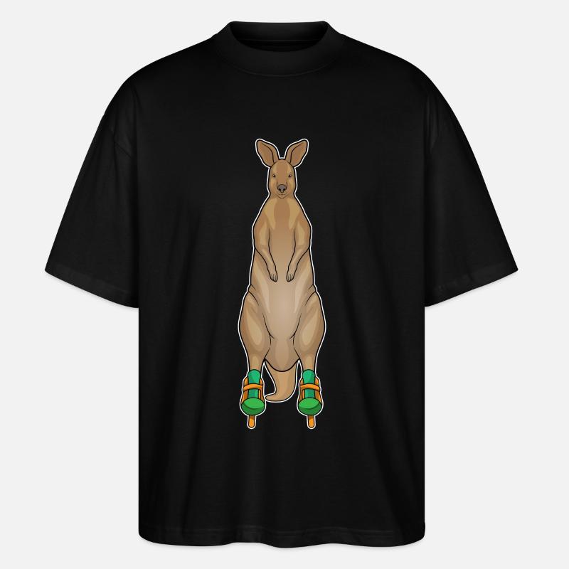 Känguru Inline skating Inline skates - Stanley/Stella Oversized Unisex Bio T-Shirt Blaster 2.0 - Schwarz
