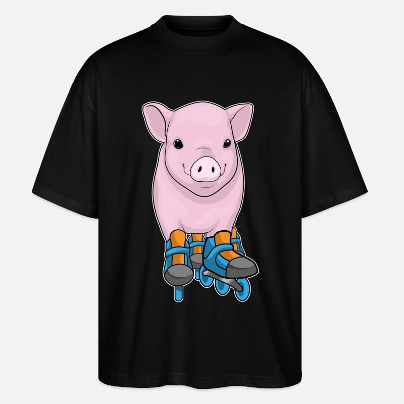 Schwein Inline skating Inline skates - Stanley/Stella Oversized Unisex Bio T-Shirt Blaster 2.0 - Schwarz