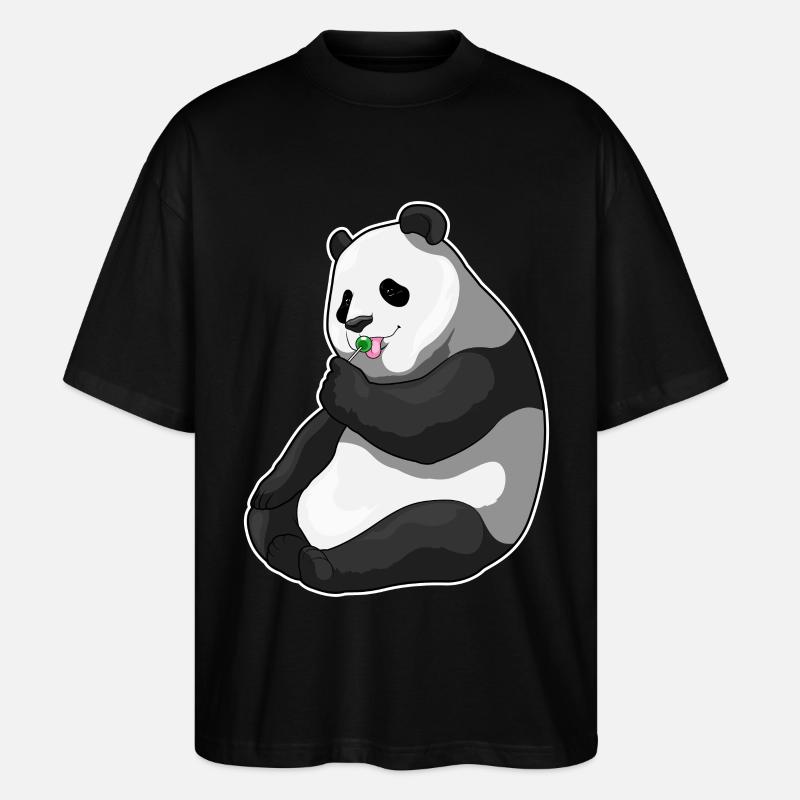 Sucette panda - T-shirt bio Blaster 2.0 coupe oversize Stanley/Stella Unisexe - noir