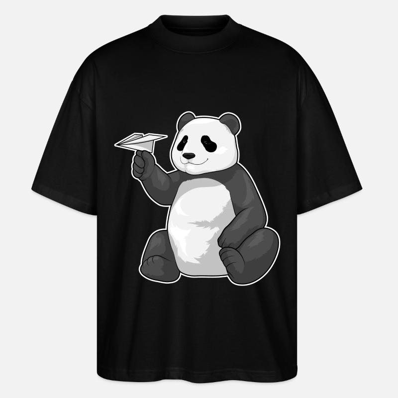 Panda Paper Plane - T-shirt bio Blaster 2.0 coupe oversize Stanley/Stella Unisexe - noir