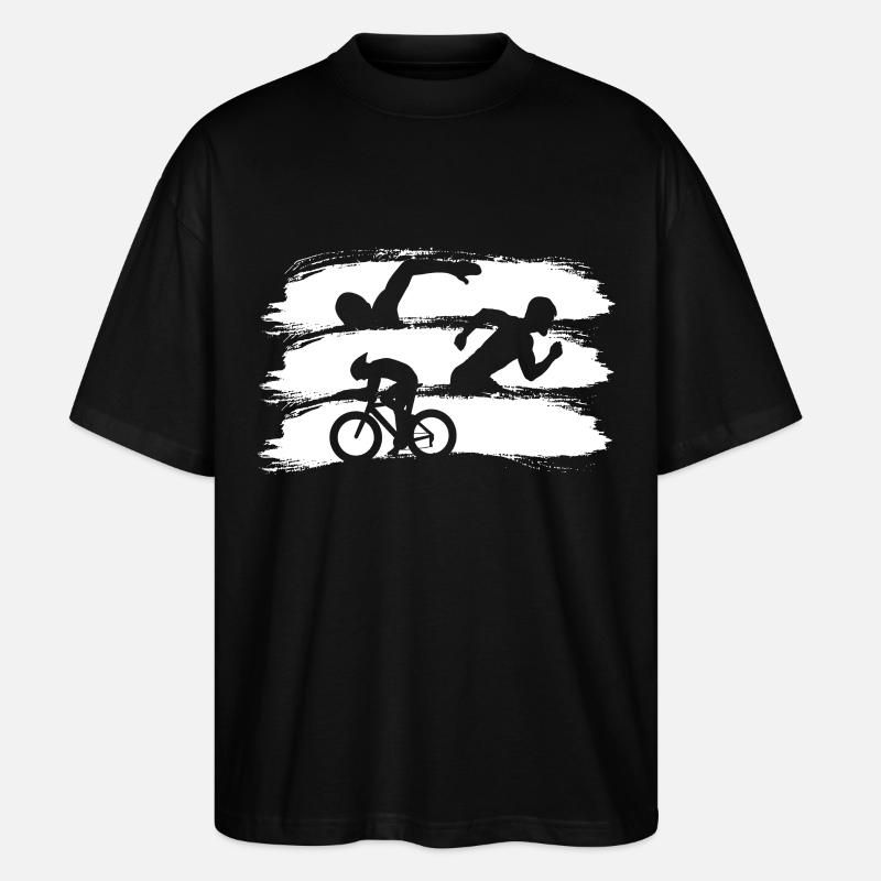 Course de triathlon - T-shirt bio Blaster 2.0 coupe oversize Stanley/Stella Unisexe - noir