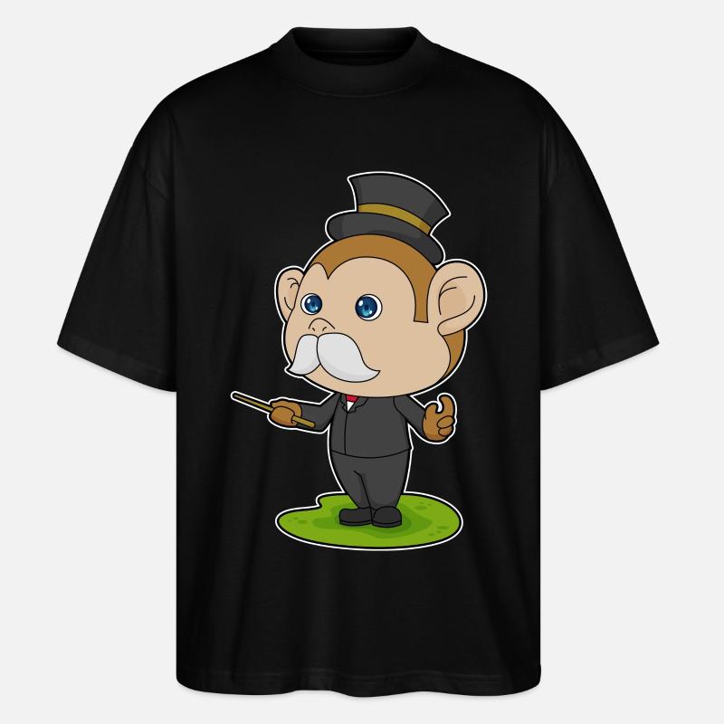 Monkey Wizard Wand - Stanley/Stella Oversized Unisex Organic T-shirt Blaster 2.0 - black