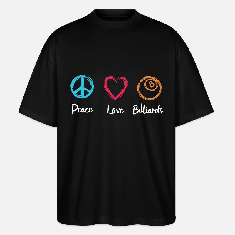 Peace Love Billiards - Stanley/Stella Oversized Unisex Bio T-Shirt Blaster 2.0 - Schwarz