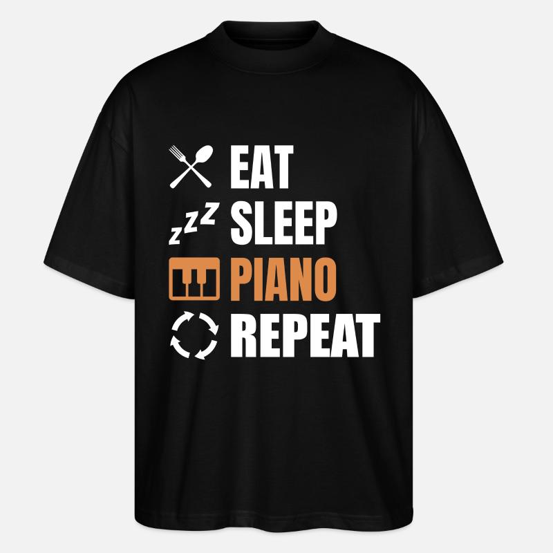 Routine de pianiste - T-shirt bio Blaster 2.0 coupe oversize Stanley/Stella Unisexe - noir