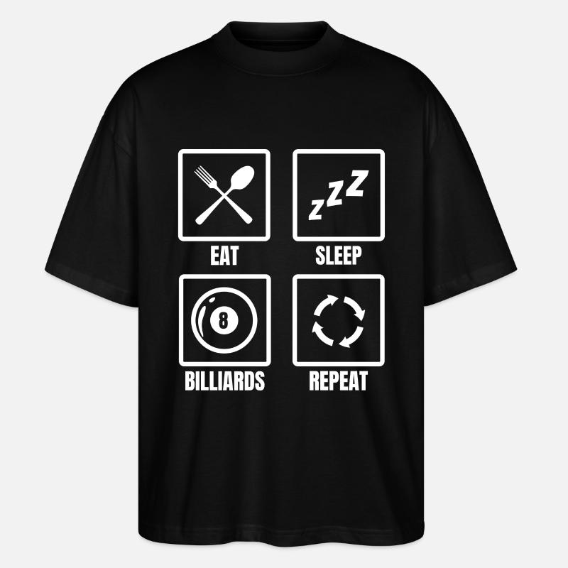 Manger Sleep Billard Répéter - T-shirt bio Blaster 2.0 coupe oversize Stanley/Stella Unisexe - noir