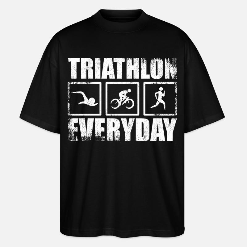 Triathlon Routine - Stanley/Stella Oversized Unisex Bio T-Shirt Blaster 2.0 - Schwarz