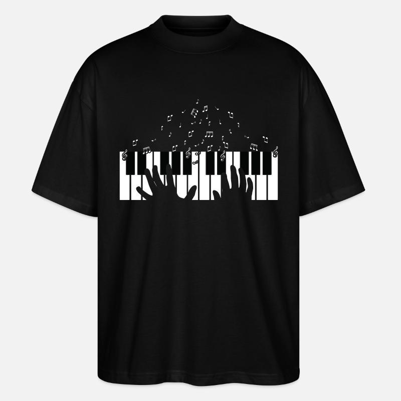 Klaviertasten - Stanley/Stella Oversized Unisex Bio T-Shirt Blaster 2.0 - Schwarz