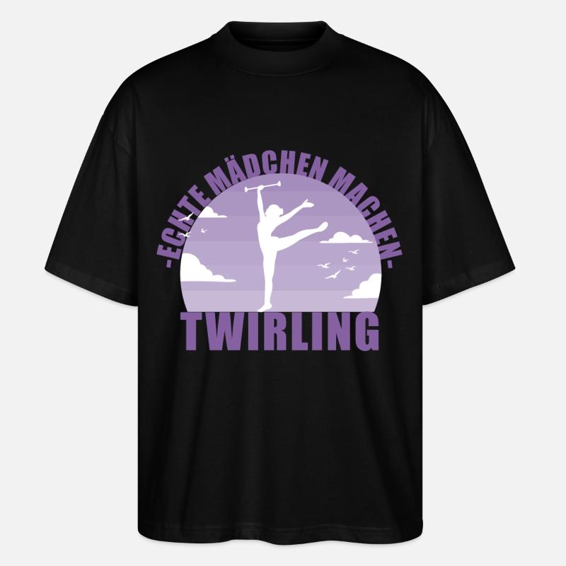 Echte Mädchen machen Twirling - Stanley/Stella Oversized Unisex Bio T-Shirt Blaster 2.0 - Schwarz