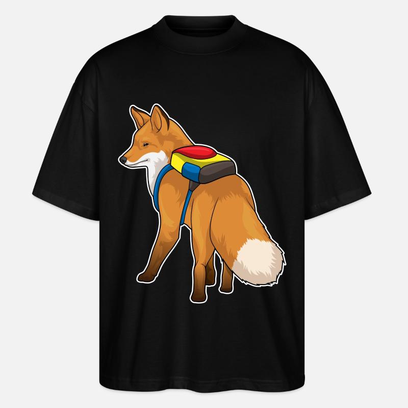 Fuchs Rucksack - Stanley/Stella Oversized Unisex Bio T-Shirt Blaster 2.0 - Schwarz