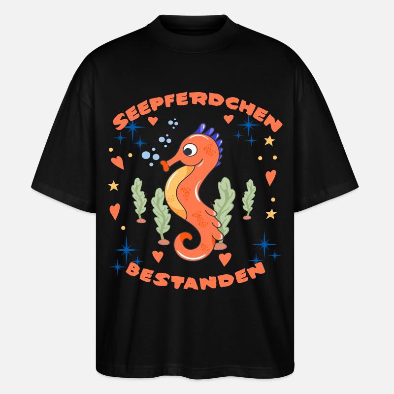 Seepferdchen Bestanden - Stanley/Stella Oversized Unisex Bio T-Shirt Blaster 2.0 - Schwarz