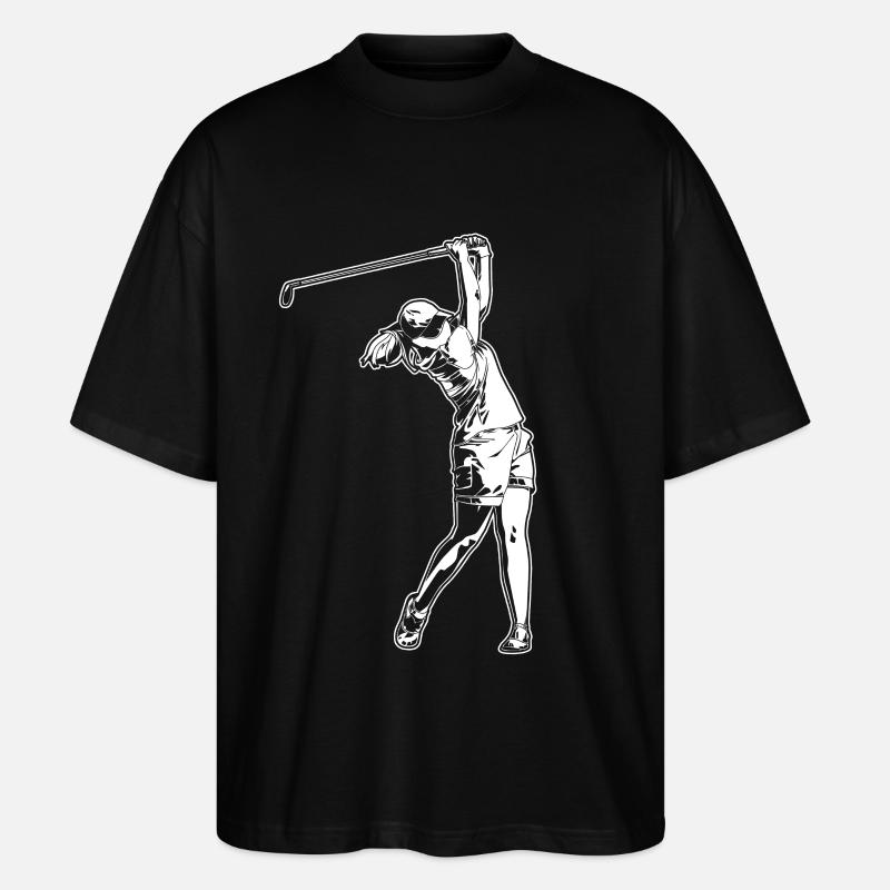 Golfer Mädchen - Stanley/Stella Oversized Unisex Bio T-Shirt Blaster 2.0 - Schwarz