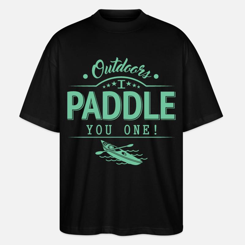 Draußen Paddele ich dir eins - Stanley/Stella Oversized Unisex Bio T-Shirt Blaster 2.0 - Schwarz