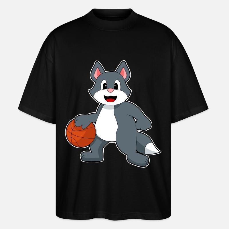 Chat Basketteur Basketteur - T-shirt bio Blaster 2.0 coupe oversize Stanley/Stella Unisexe - noir