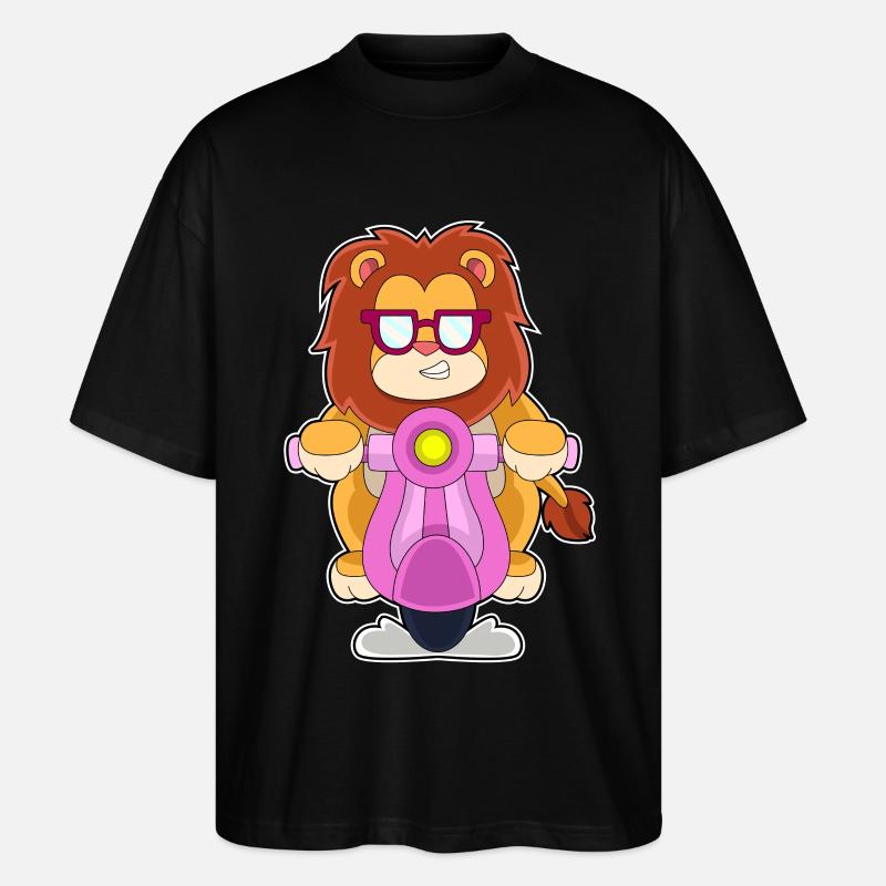 Löwe Motorroller - Stanley/Stella Oversized Unisex Bio T-Shirt Blaster 2.0 - Schwarz