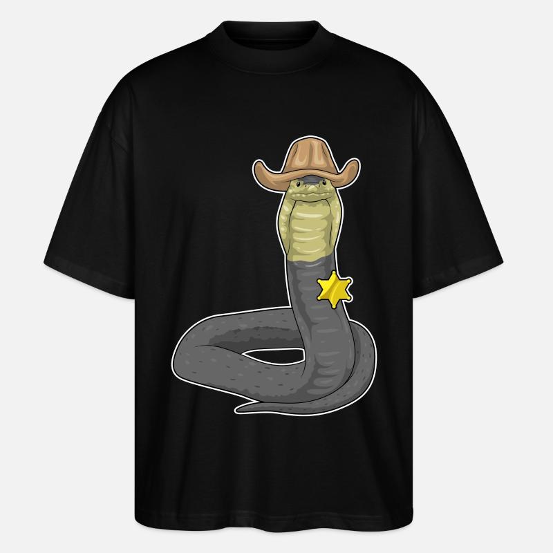 Snake Sheriff Sheriff's Hat - Stanley/Stella Oversized Unisex Organic T-shirt Blaster 2.0 - black