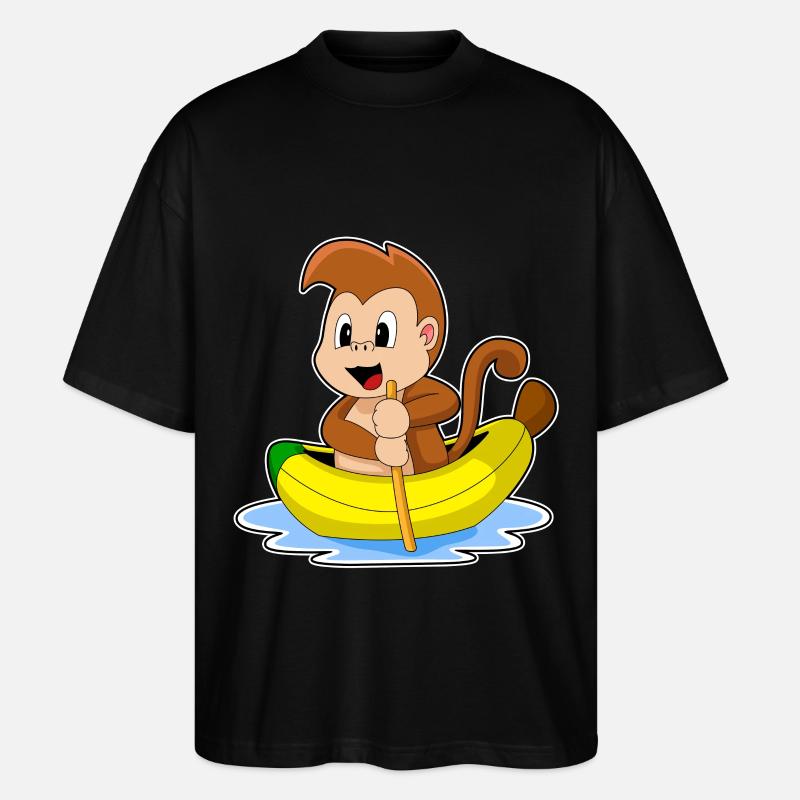 Affe Banane Boot - Stanley/Stella Oversized Unisex Bio T-Shirt Blaster 2.0 - Schwarz