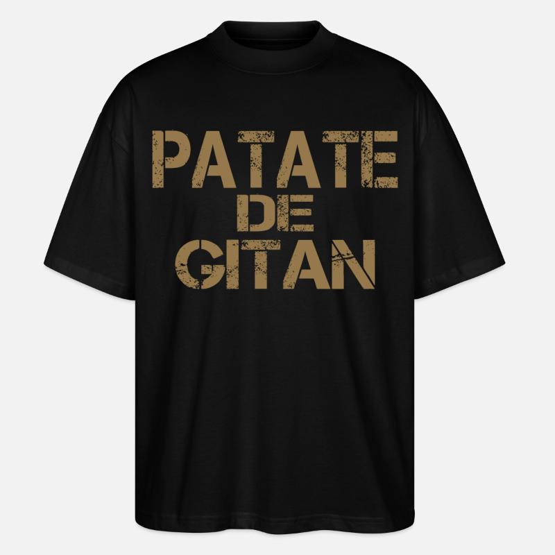 Patate GITAN ocre - T-shirt bio Blaster 2.0 coupe oversize Stanley/Stella Unisexe - noir