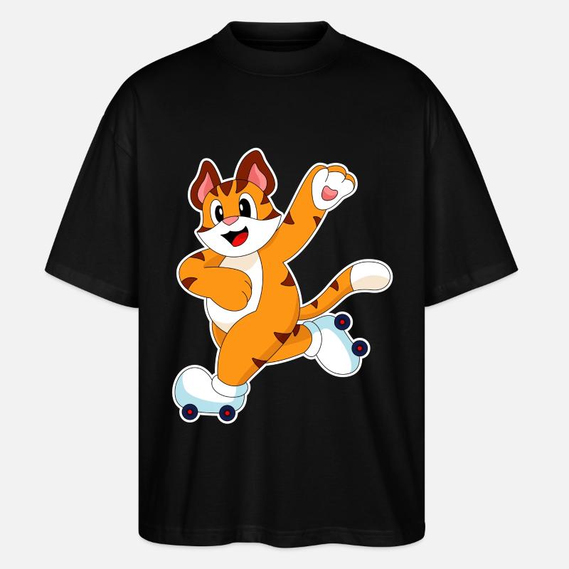 Tiger Rollschuhfahren Rollschuhe - Stanley/Stella Oversized Unisex Bio T-Shirt Blaster 2.0 - Schwarz