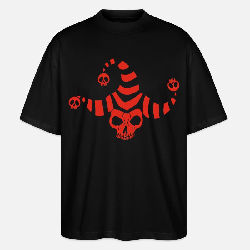 Roter Goblin-Schädel - Stanley/Stella Oversized Unisex Bio T-Shirt Blaster 2.0 - Schwarz