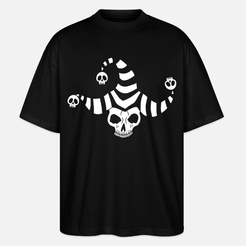 Weißer Koboldschädel - Stanley/Stella Oversized Unisex Bio T-Shirt Blaster 2.0 - Schwarz