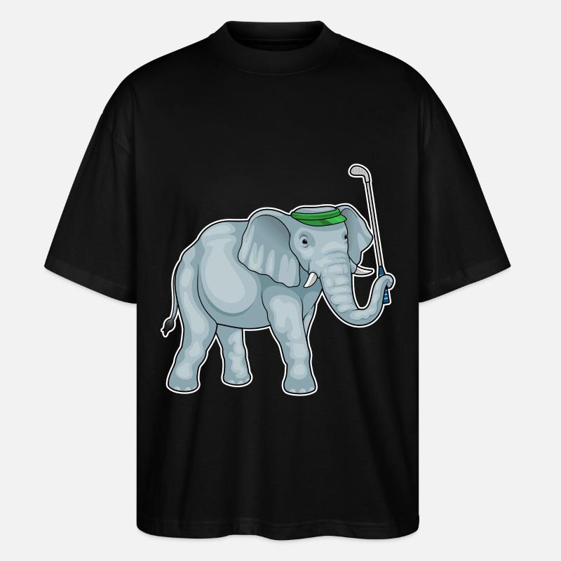 Elefant Golf Golfschläger - Stanley/Stella Oversized Unisex Bio T-Shirt Blaster 2.0 - Schwarz