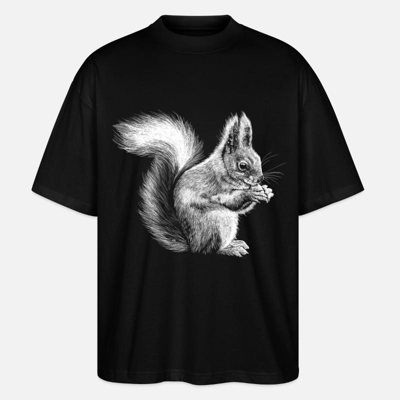 Eichhörnchen - Stanley/Stella Oversized Unisex Bio T-Shirt Blaster 2.0 - Schwarz