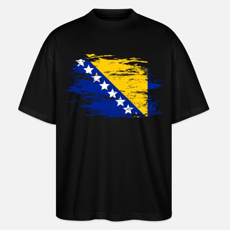 Drapeau bosnien utilisé - T-shirt bio Blaster 2.0 coupe oversize Stanley/Stella Unisexe - noir