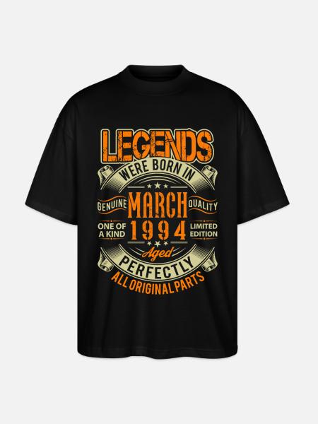 1994 March Birthday Legend - Stanley/Stella Oversized Unisex Organic T-shirt Blaster 2.0 - black