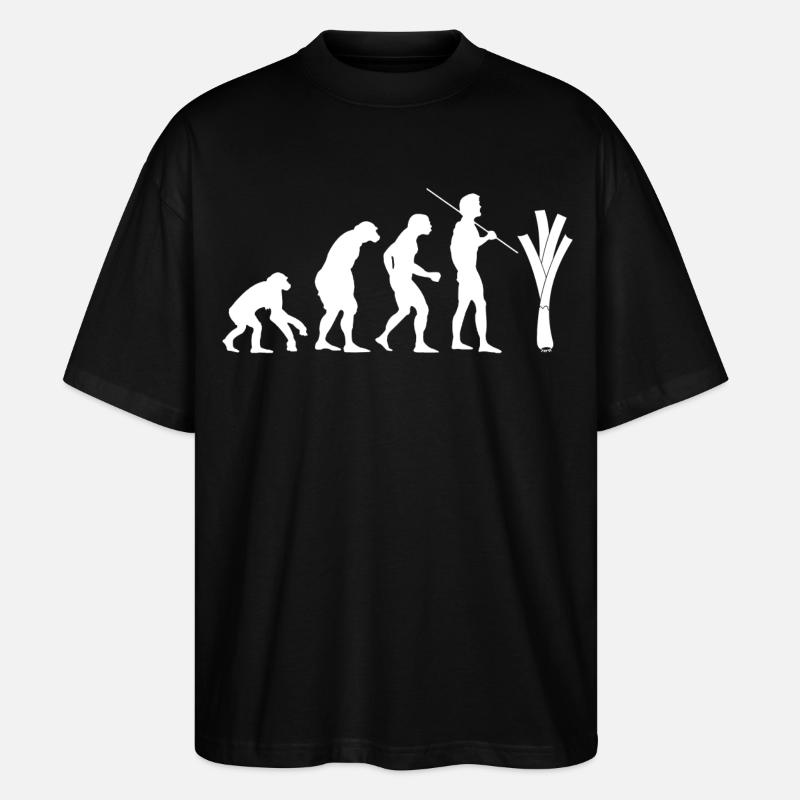 évolution du poireau (blanc) - T-shirt bio Blaster 2.0 coupe oversize Stanley/Stella Unisexe - noir