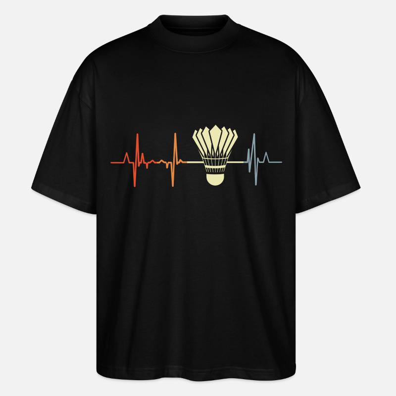 Battement de cœur de badminton - T-shirt bio Blaster 2.0 coupe oversize Stanley/Stella Unisexe - noir