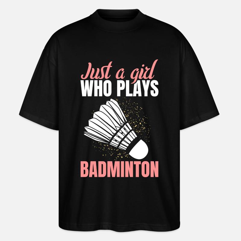 Badminton Mädchen - Stanley/Stella Oversized Unisex Bio T-Shirt Blaster 2.0 - Schwarz